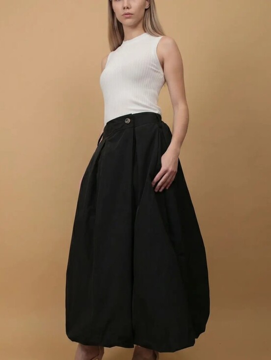Cecile Wang Dresses & Skirts - NWT Cecil Wang (France) Bubble Hem Cecile Wang Parachute Skirt In Black Size 5/6
